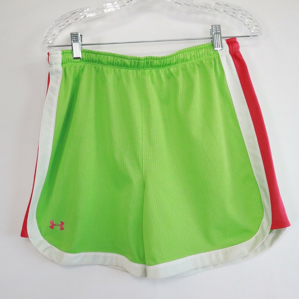 Under Armour Shorts Womens Small HeatGear Activewear‎ Gym Mesh Athletic Green
